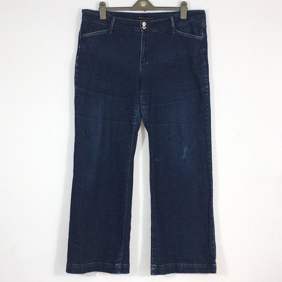 Levi's Denim - Levis Jeans Womens 22W Dark Wash Blue Denim Straight Leg High Rise Cotton Blend